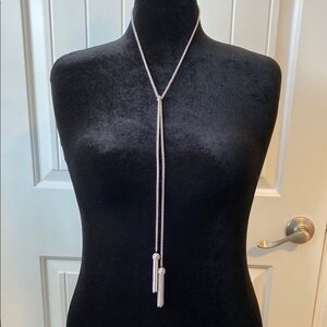 Elegant Silver Lariat Necklace